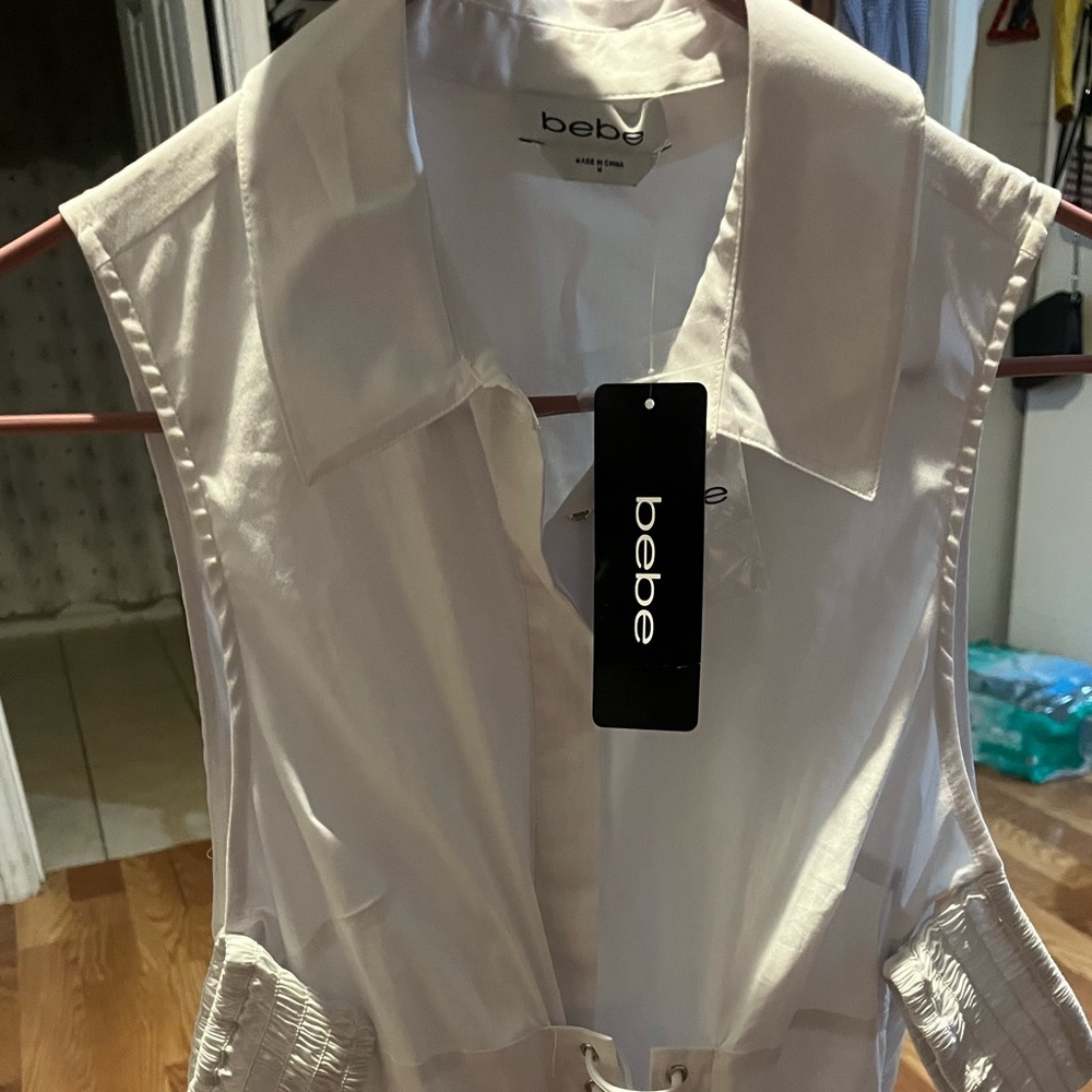Bebe Elegant White Blouse